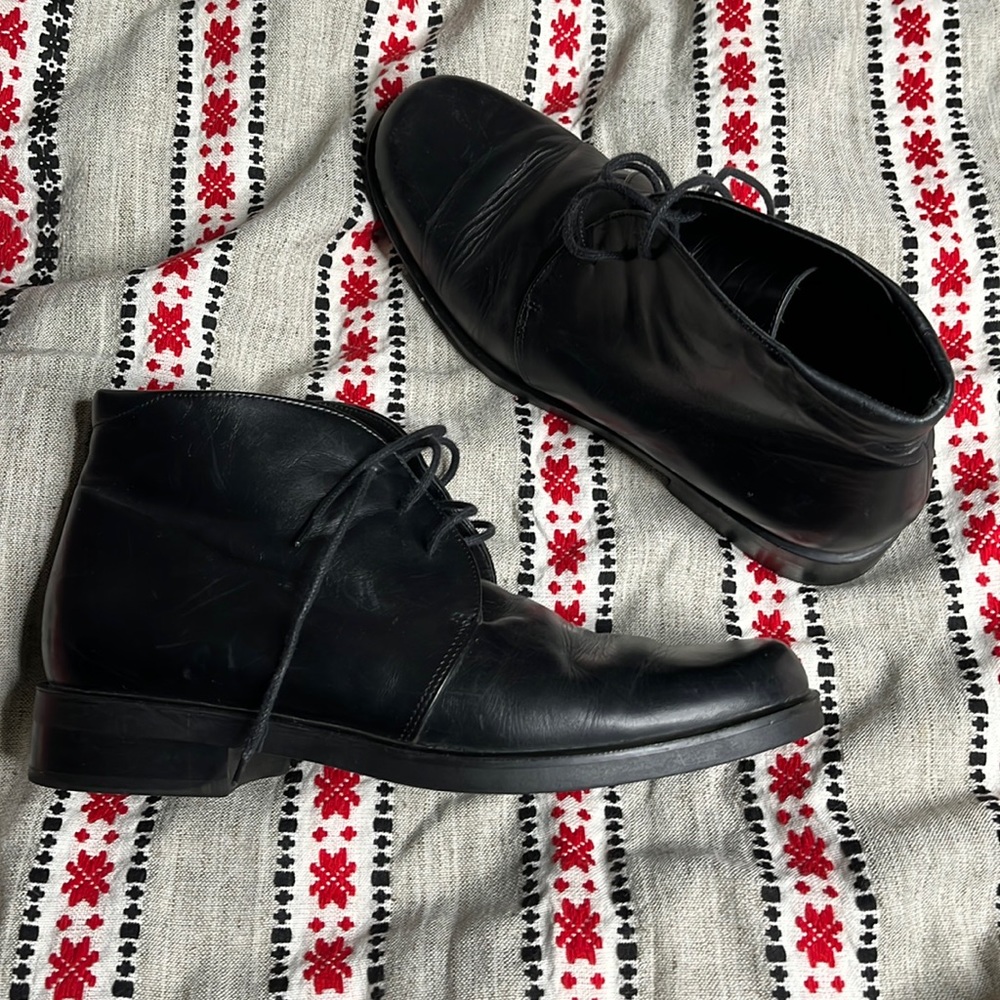 Walking co. Made in Italy glove lined Italian leather boot tie ankle - Picture 1 of 9